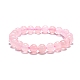 Naturelle quartz rose de perle bracelets extensibles(B072-1)-1