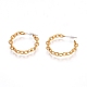 Semicircular Brass Cable Chain Stud Earrings(EJEW-E196-11MG)-1