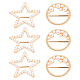 gorgecraft 6pcs boucles en alliage rondes et plates en étoile(DIY-GF0003-82)-1