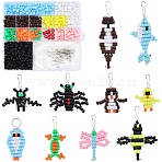 DIY Animal Keychain Making Kit, Including Resin & Plastic Bead, Iron Keychain Clasp Findings & Split Key Rings, Mixed Color, 550Pcs/box(DIY-SC0023-65)
