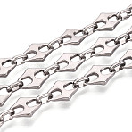 304 Stainless Steel Rhombus Link Chains, Soldered, with Spool, Stainless Steel Color, 11.5x8.5x2mm, about 16.40 Feet(5m)/Roll(CHS-Q009-01P)