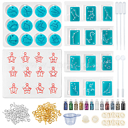 Olycraft DIY Kit, with Silicone Molds, Plastic Stirring Rod, Transfer Pipettes, Laser Shining Nail Art Glitter and Latex Finger Cots(DIY-OC0001-20)