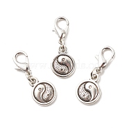 Alloy Pendant Decoration, with Zinc Alloy Lobster Claw Clasps, Antique Silver, 26mm(HJEW-JM00693)