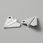 Tibetan Style Alloy Pendants, Paper Plane, Antique Silver, 17x18.5x3.5mm, Hole: 2mm(FIND-CJC0012-050)