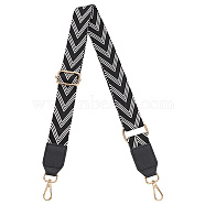 Arrow Pattern Polyester Adjustable Webbing Bag Straps, with Alloy Swivel Clasp, Light Gold, 77~126cm(FIND-WH0126-338KCG)