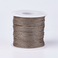 Polyester Metallic Thread, Coconut Brown, 1mm, about 100m/roll(109.36yards/roll)(OCOR-F008-G01)