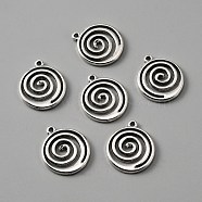 Tibetan Style Alloy Pendants, Vortex Charms, Antique Silver, 19.5x17x2mm, Hole: 1.2mm(FIND-CJC0009-53)
