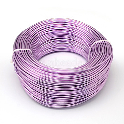 Round Aluminum Wire, Flexible Craft Wire, for Beading Jewelry Doll Craft Making, Lilac, 18 Gauge, 1.0mm, 200m/500g(656.1 Feet/500g)(AW-S001-1.0mm-06)