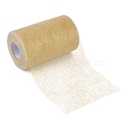 Sequin Polyester Mesh Fabric, for Tutu Skirt, Gold, 15x0.01cm, 50 yards/roll(DIY-WH0021-28A)