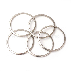 Tarnish Resistant 201 Stainless Steel Linking Rings, Ring, Stainless Steel Color, 22x0.6mm, Inner Diameter: 18~19mm(STAS-F192-001P-02)