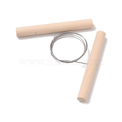 Steel Clay Cutters Wire, Clay Mud Cutting Tools, with Wood Handle, PeachPuff, 50.5cm(TOOL-XCP0001-80)