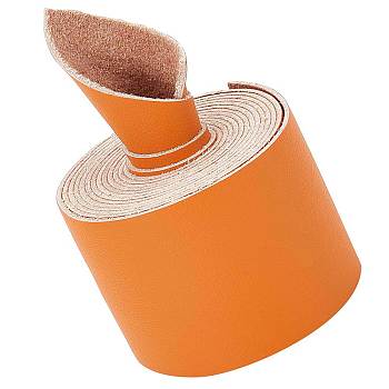 Flat Microfiber Imitation Leather Cord, Garment Accessories, Orange, 50x1.5mm, about 2.19 Yards(2m)/Roll