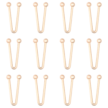 12Pcs Alloy Bikini Clips, Bra Clasp Replacement Part, Light Gold, 44.5x21.5x3~7mm