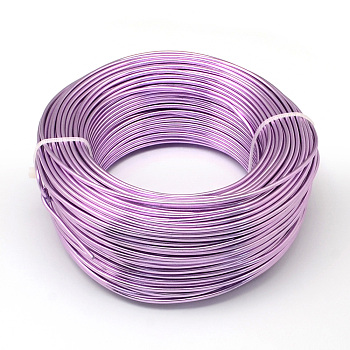 Round Aluminum Wire, Flexible Craft Wire, for Beading Jewelry Doll Craft Making, Lilac, 18 Gauge, 1.0mm, 200m/500g(656.1 Feet/500g)