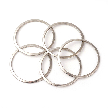201 Stainless Steel Linking Rings, Ring, Stainless Steel Color, 22x0.6mm, Inner Diameter: 18~19mm