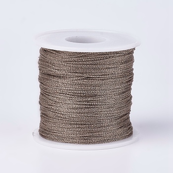 Polyester Metallic Thread, Coconut Brown, 1mm, about 100m/roll(109.36yards/roll)