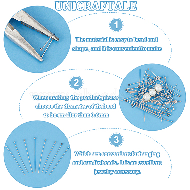 Unicraftale 300pcs 304 pernos de cabeza de bola de acero inoxidable(STAS-UN0049-23)-5