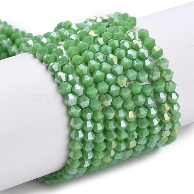 Lime Green Bicone Glass Beads