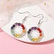 Natural Mixed Gemstone Round Beaded Dangle Earrings(EJEW-JE05456-02)-2