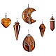 6Pcs 6 Style Natural Tiger Eye Pendants(G-SZ0001-93)-1