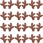 100Pcs 2 Styles Christmas Theme Ornament Accessories, for DIY Costume, Antler, Coconut Brown, 34x25.5x4mm, 50pcs/style(FIND-GF0007-15A)