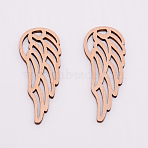Unfinished Wood Filigree Joiners Links, Laser Cut Wood Shapes, Wing, for DIY Crafts and Jewelry Making, Tan, 55.5x22x2.5mm, 10pcs/set(WOOD-WH0099-10B)