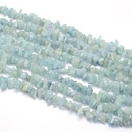Natural Aquamarine Beads Strands, Chips, 5~8x5~8mm, Hole: 1mm, about 31.5 inch(G-O049-B-21)