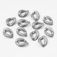Opaque Acrylic Linking Rings, Quick Link Connectors, For Jewelry Curb Chains Making, Twist, Gray, 18.5x13.5x4mm, Inner Diameter: 10x5mm, about 1190pcs/500g(OACR-S038-003A-05)