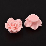 Pearl Pink Rose Flower Resin Beads, 24x13mm, Hole: 1.5mm(X-RESI-B3244-A118)