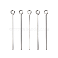 30MM Stainless Steel Eye Pins, Metal Jewelry Fittings, 30mm, Pin: 0.6mm, Hole: 2mm(X-STAS-E013-0.6x30mm)