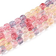 Natural Topaz Beads Strands, Faceted, Dyed, Cube, Mixed Color, 5~6x5~6x5~6mm, Hole: 0.9mm, about 71~75pcs/strand, 14.96~15.16 inch(38~38.5cm)(G-N342-107A)