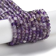 Natural Amethyst Beads Strands, Faceted, Rondelle, 4x3mm, Hole: 0.7mm, about 129~131pcs/strand, 14.96''(38cm)(G-J400-C07-03)
