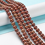 Natural Wood Lace Stone Beads Strands, Round, 6mm, Hole: 1.2mm, about 60pcs/strand, 15.16''(38.5cm)(G-P516-A02-02)
