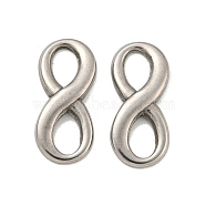 Non-Tarnish 304 Stainless Steel Connector Charms, Infinity Link, Stainless Steel Color, 18x8x2mm, Hole: 6x3mm(STAS-O004-02P)