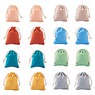 40Pcs 8 Colors Polycotton Canvas Packing Pouches, Reusable Muslin Bag Natural Cotton Bags with Drawstring Produce Bags Bulk Gift Bag Jewelry Pouch for Party Wedding Home Storage, Mixed Color, 12x9cm, 5pcs/color(ABAG-MB0001-07)
