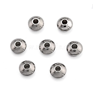 Flat Round 304 Stainless Steel Spacer Beads, Stainless Steel Color, 6x3mm, Hole: 2mm(STAS-M252-01)