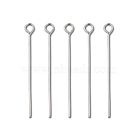 30MM Stainless Steel Eye Pins, Metal Jewelry Fittings, 30mm, Pin: 0.6mm, Hole: 2mm