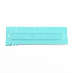 Plastic Baking Edge Dough Scraper and Cutter Pastry Spatulas, for Cake Decoration Baking Tools, Rectangle, Pale Turquoise, 217x73x7.5mm(AJEW-P077-04)