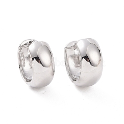 Brass Thick Hoop Earrings for Women, Platinum, 17x18x8mm, Pin: 1mm(EJEW-F303-04P)