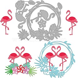 Carbon Steel Cutting Dies Stencils, for DIY Scrapbooking/Photo Album, Decorative Embossing DIY Paper Card, Matte Platinum Color, Flamingo Pattern, 10x11.8x0.08cm(DIY-WH0263-0094)