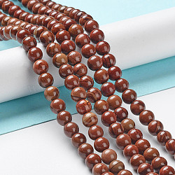 Natural Wood Lace Stone Beads Strands, Round, 6mm, Hole: 1.2mm, about 60pcs/strand, 15.16''(38.5cm)(G-P516-A02-02)