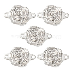 Alloy Magnetic Clasps, Flower, Platinum, 17x11.5x7mm, Hole: 1.2mm, Flower: 14.5x11.5x3.5mm(FIND-YW0002-08)