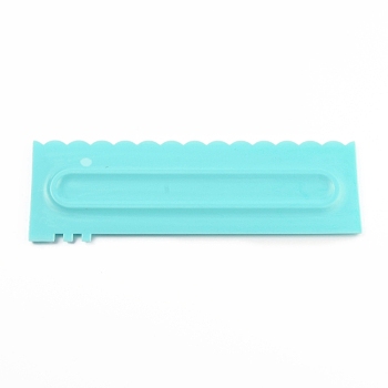 Plastic Baking Edge Dough Scraper and Cutter Pastry Spatulas, for Cake Decoration Baking Tools, Rectangle, Pale Turquoise, 217x73x7.5mm