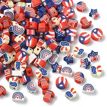 200Pcs Handmade Polymer Clay Beads, Mixed Color, 8.56~10x4~10mm, Hole: 1.8~2mm