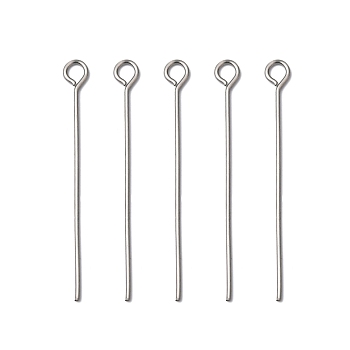 30MM Stainless Steel Eye Pins, Metal Jewelry Fittings, 30mm, Pin: 0.6mm, Hole: 2mm