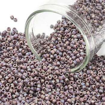 TOHO Round Seed Beads, Japanese Seed Beads, (2638F) Semi Glazed Rainbow Lavender, 15/0, 1.5mm, Hole: 0.7mm, about 135000pcs/pound