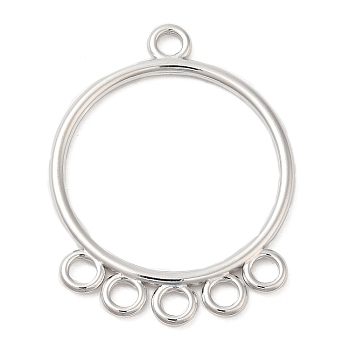 304 Stainless Steel Chandelier Component Links, Round, Stainless Steel Color, 40x30x2mm, Hole: 3mm