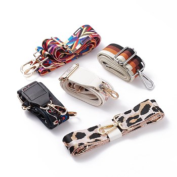 Polyester Webbing Bag Straps, with Alloy Swivel Clasps, for Bag Replacement Accessories, Mixed Styles, Mixed Color, 88~145x3.7~3.9x0.15~0.2cm