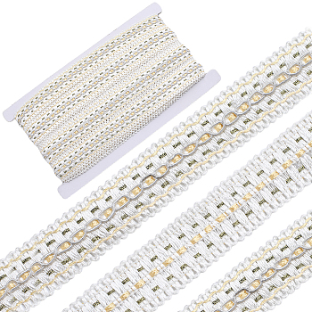Polyester Braid Trimming, for Curtain Decoration Costume, White, 26x2mm, about 12m/card
