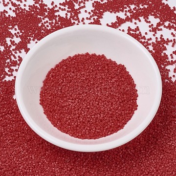 MIYUKI Delica Beads, Cylinder, Japanese Seed Beads, 11/0, (DB0723) Opaque Red, 1.3x1.6mm, Hole: 0.8mm, about 2000pcs/bottle, 10g/bottle(SEED-JP0008-DB0723)